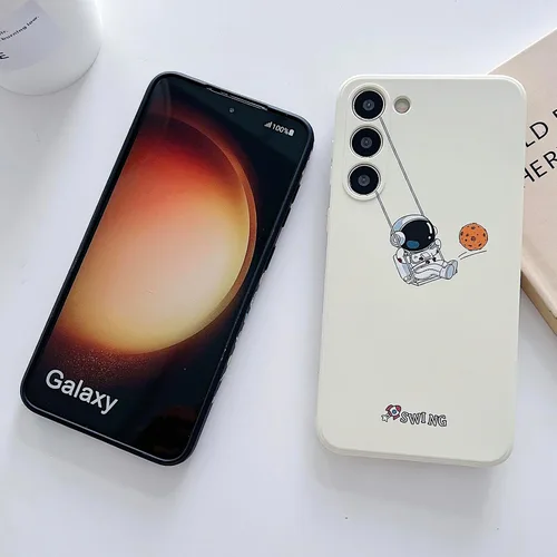 Miniatura 112 de Yonds Queen para Samsung Galaxy S21 Funda Linda, Diseño de Astronauta de Dibujos Animados, Espacio, Luna, Cohete, Elegante Cubierta Amortiguadora