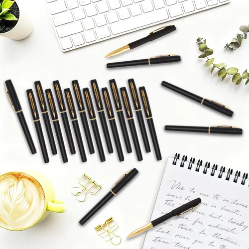 Miniatura 2 de Juego de 30 bolígrafos de gel de punta fina, tinta negra, de escritura suave, bolígrafos de gel con rodillo de 0.7 mm, para oficina
