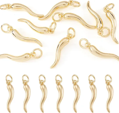 Miniatura 16 de FASHEWELRY 20 dijes de abejas de latón chapados en oro de 18 quilates, dijes de abeja dorados, dijes de joyería rellenos de oro con anillo de salto