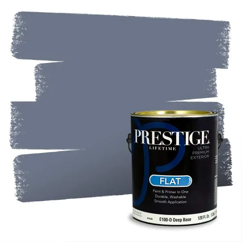Miniatura 458 de Pintura Exterior + imprimación PRESTIGE, todo-en-uno, 1 galón, acabado mate, color comparable al Valspar* Royal Gray* VS151-Gris real