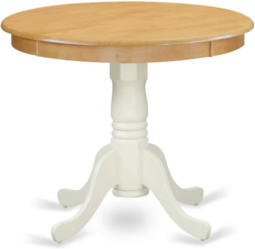 Miniatura 14 de East West Furniture ANT-ABK-TP Mesa de Comedor Antigua - una Mesa Redonda de Cocina con Superficie/Tablero y Base de Pedestal, 36x36 Pulgadas, Negro
