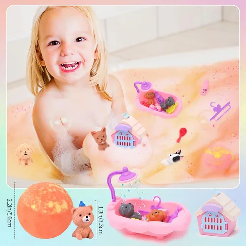 Miniatura 6 de Bombas de baño para niños con sorpresa en el interior para niñas, niños pequeños, bombas de baño orgánicas para niños con juguetes