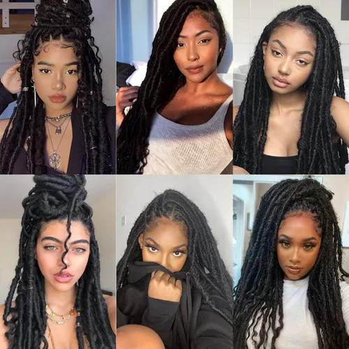Miniatura 6 de 6 paquetes de cabello de ganchillo Goddess Locs, locs falsos rectos de 12 pulgadas para ganchillo, extensiones de cabello sintético suave rizado