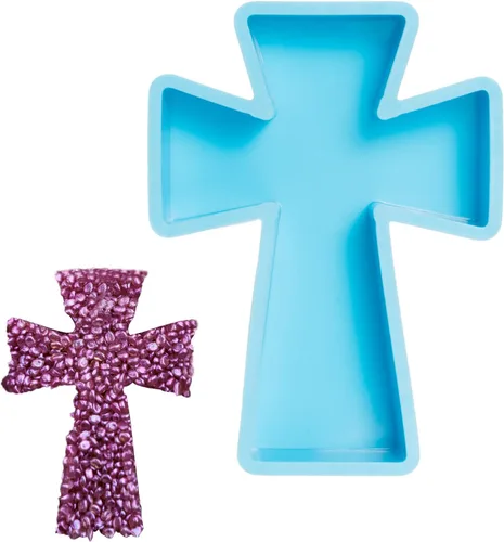 Qeuly Freshie Molds Cross Car Freshie Moldes grandes de resina epoxi de silicona para cuentas de aroma Freshie, moldes de cera para derretir jabón,