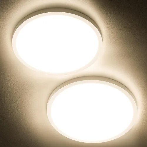 Miniatura 12 de SunRider Lámpara LED de techo empotrada, 3000 K, blanco cálido, 2400 lm, luces de techo planas redondas de 12 pulgadas y 24 W, equivalente a 240 W