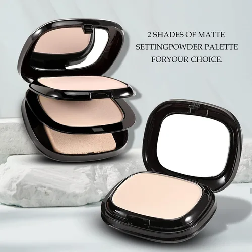 Miniatura 5 de Boobeen Polvo de acabado facial mate, polvo prensado de ajuste suave, control de aceite de maquillaje, base de maquillaje de larga duración, polvo #1