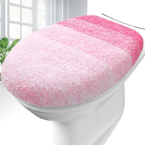 Miniatura 31 de OLANLY Funda de Asiento de Inodoro de Microfibra Suave para Baño, Fundas Lavables a Máquina, 17.5x15 Pulgadas, con Soporte de Goma que se Mantiene