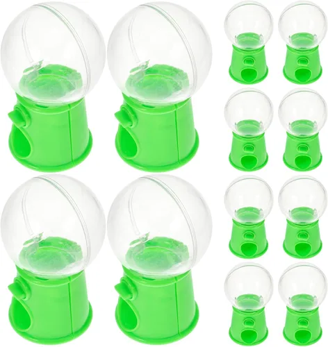 STOBOK Mini máquina de dulces dispensador de juguetes giratorio Gumball Candy Catcher para niños Fiesta Jugar Mejorar la coordinación mano-ojo, Verde
