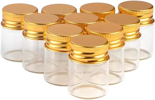 Miniatura 11 de Tarros de vidrio transparente de 1.4 fl oz con tapa de rosca de aluminio, botellas vacías tapas doradas, botellas de vidrio 12