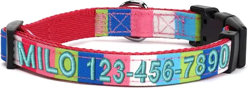Miniatura 30 de Collar para mascotas Pawtitas, de 6 pies, suave, ajustable, color sólido, de nailon. El collar y arnés a juego para perros y cachorros, se venden