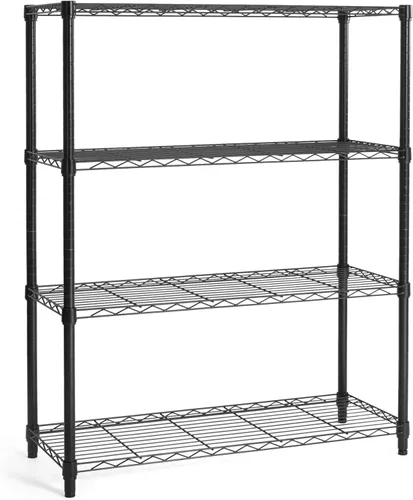 CAPHAUS Estantería de alambre de altura ajustable de 4 niveles, estantería de rejilla de alambre, estantes de almacenamiento de acero metálico,