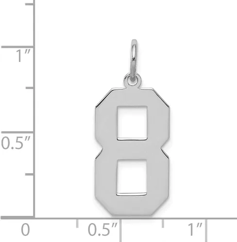 Miniatura 2 de Colgante de plata de ley 925 maciza gran número 8 0945 in x 0394 in