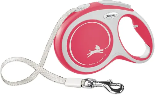 FLEXI Correa retráctil para perros grandes de hasta 110 libras a 26 pies, rojo/pastel, correa para caminar sin enredos con freno con una sola mano,