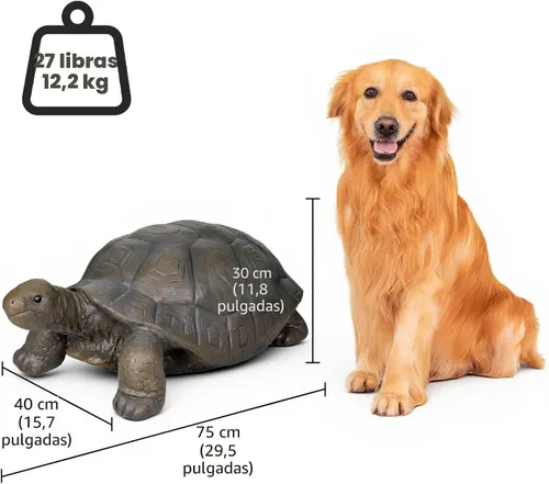 Miniatura 6 de SKYFIRE Estatuas de tortuga para jardín, figuras de hormigón reforzado con fibra de 29.5 x 15.7 x 11.8 pies, esculturas de jardín y decoración