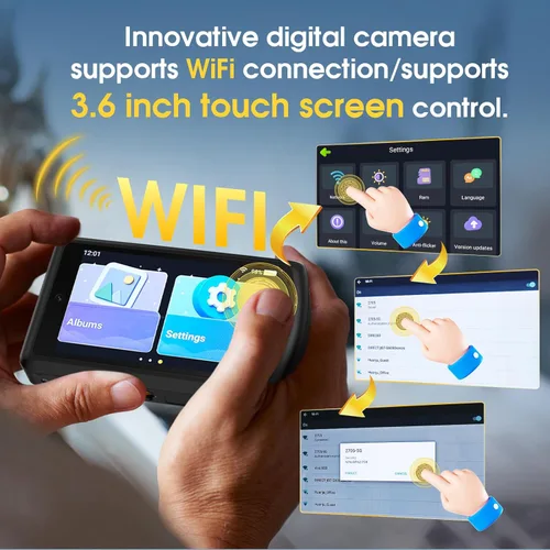 Miniatura 6 de Cámara digital AI, cámara AI de enfoque automático frontal y trasera, cámaras digitales compactas para fotografía con WiFi, reconocimiento