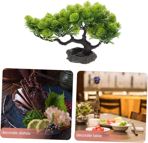 Miniatura 5 de Yardwe Sashimi - Plato decorativo de plantas en maceta, estatua para mascotas, plantas artificiales de árbol bonsái, decoración de mesa, sushi