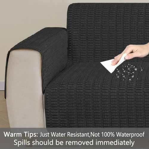 Miniatura 7 de Muamar Funda para Cama de Perro Protector de Sofá, Antideslizante Impermeable Fundas de Sofá para Sala de Estar Fundas de Sofá, Tapete de Sofá, Negro