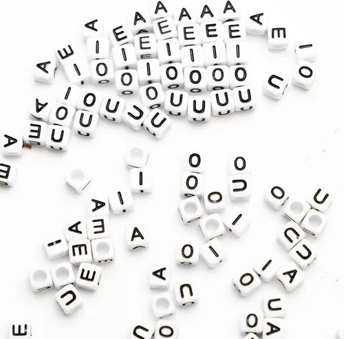 Miniatura 6 de STU-500FZM-AEIOU, 500 cuentas de letras acrílicas en forma de cubo de 15/64 x 0.236 pulgadas, letras B, cuentas del alfabeto para hacer pulseras