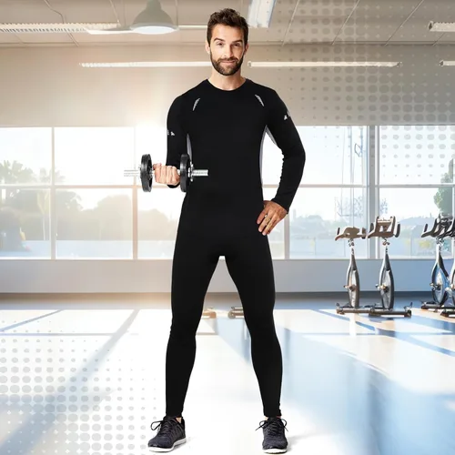 Miniatura 5 de Suhine 3 Pcs Men's Thermal Underwear Set Sport Winter Base Layer with Fleece Lined Base Layer Bottom Top Winter Shirt Pants