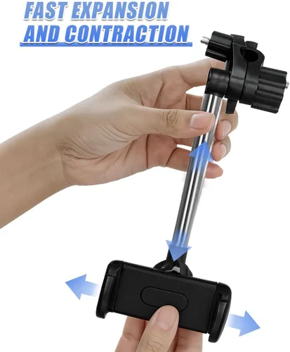Miniatura 3 de Soporte para teléfono para espejo retrovisor de automóvil, multifuncional, antivibración, rotación de 360°, soporte de navegación retráctil
