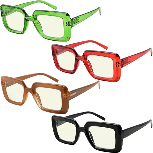 Miniatura 9 de Eyekepper Gafas cuadradas para mujer, paquete de 5 lentes elegantes para mujer