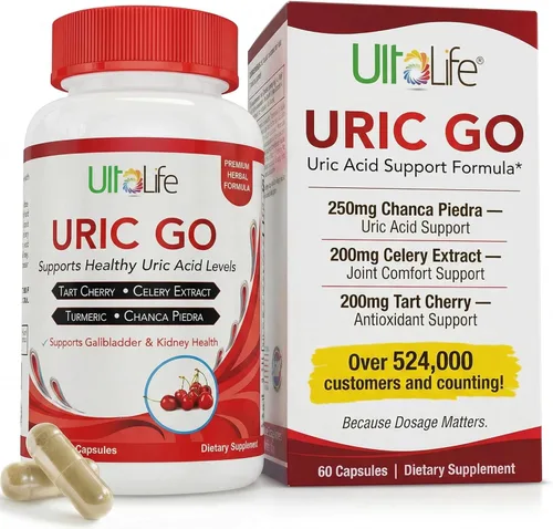 URIC GO - Suplemento de apoyo de limpieza de ácido úrico para G.O.U.T - Fórmula desintoxicante de limpieza renal natural Chanca Piedra, semillas de