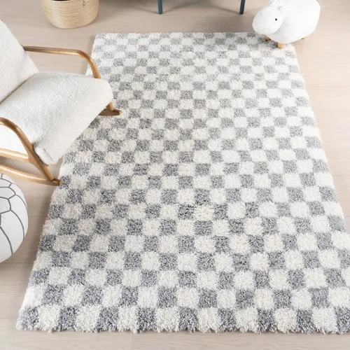 Miniatura 13 de nuLOOM Adelaide Gris Claro/Crema, 3 x 5 pies, a cuadros, shag, suave y acogedor, para alto tráfico, resistente a las manchas, fácil de limpiar