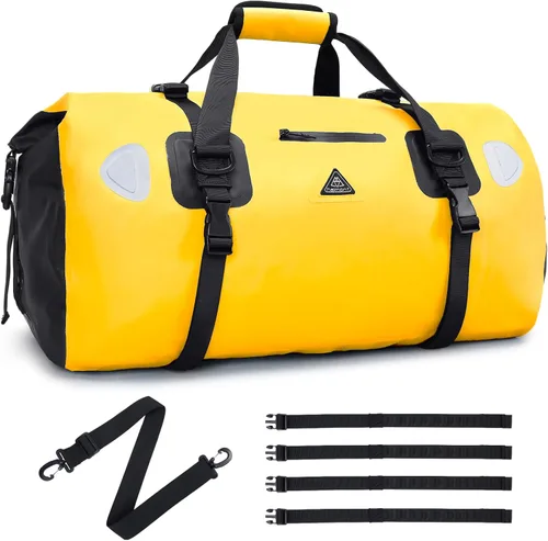 Miniatura 14 de Haimont Bolsa de lona impermeable con correas de fijación rápida para motociclismo, rafting, canotaje, SUP, kayak, viajes, 50L/70L