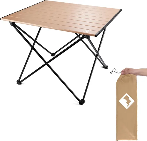 Miniatura 9 de VILLEY - Mesa auxiliar de aluminio portátil, ultraligera y plegable con bolsa de transporte, para acampar, cocinar al aire libre, picnic
