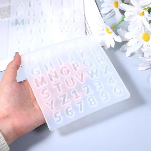 Miniatura 3 de 2 moldes de silicona para letras, moldes de silicona semitransparentes con letras reutilizables flexibles y reutilizables, moldes de joyería