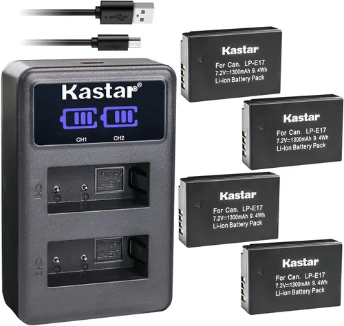 Miniatura 7 de Kastar LP-E17 LED2 Cargador de batería USB compatible con Canon LP-E17 LPE17, LP-E17H LPE17H, LP-E17HF LPE17HF, batería 9967B02, Canon BG-E18