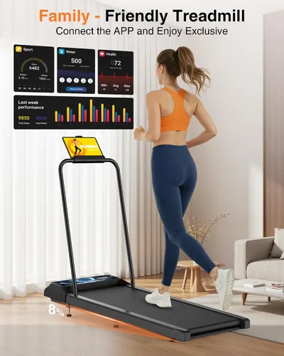 Miniatura 2 de HCOIW Walking with Incline Pad and Handle Bar, 3 in 1 Mini Walking Machine, 2.5HP Low Noise Treadmill for Home with Remote Control, Treadmill with
