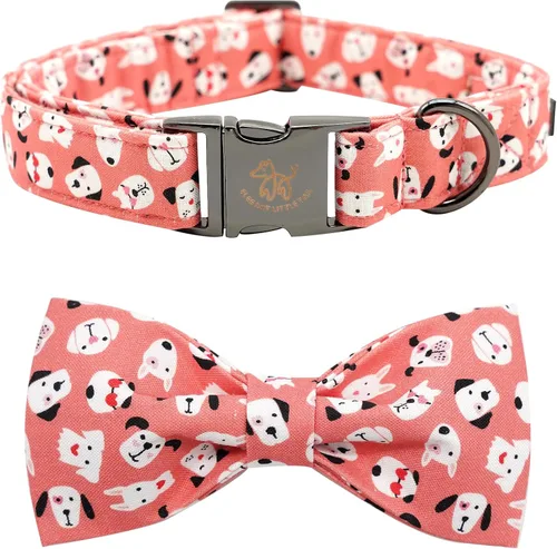 Miniatura 28 de Collar para perro Elegant Little Tail con moño, estampado de pepinillos, collar de moño lindo para perros pequeños eneldo