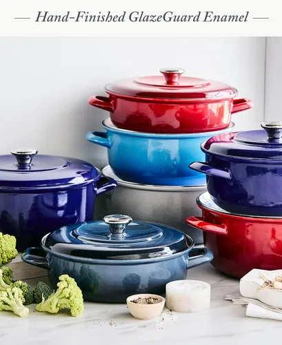 Miniatura 8 de Merten & Storck - Olla holandesa redonda de 7 cuartos con tapa, olla de hierro esmaltado fabricada en Europa, apta para inducción y todas las Gris