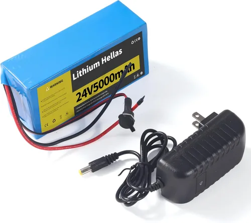 Batería de litio de 24V 5Ah con cargador de 29.4V 1A, batería recargable de 24 voltios para proyectos de bricolaje