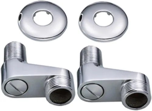 Miniatura 6 de Adaptador de montaje en pared de 3-3/8 pulgadas, grifo de bañera de pie de garra negra, brazos oscilantes ajustables, tornillo excéntrico