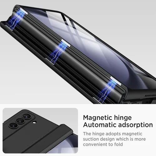 Miniatura 6 de Miimall Funda compatible con Samsung Galaxy Z Fold 5, [bisagra magnética de protección completa] [protector de pantalla integrado]