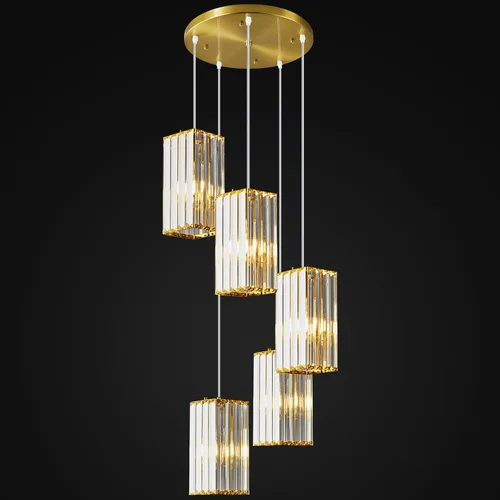 Miniatura 12 de Lámpara colgante moderna cromada rectangular de iluminación colgante mini candelabros de cristal, lámpara colgante ajustable para cocina, isla