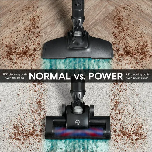 Miniatura 5 de IRIS USA Power Brush - Aspiradora inalámbrica para alfombras de bajo perfil y suelos duros, accesorios 4 en 1, indicador LED de succión de 9000 Pa