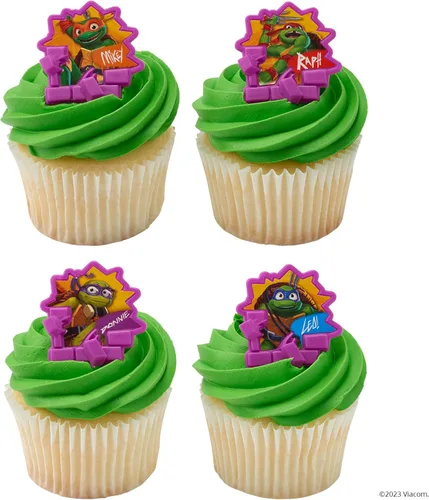 Miniatura 8 de DecoPac Anillos de poder de tortugas ninja mutantes adolescentes, decoraciones de cupcakes para fiestas de cumpleaños, pasteles y celebraciones