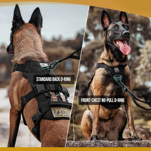 Miniatura 3 de OneTigris Arnés para perro a prueba de escape, arnés para perro sin tirones con asas, arnés táctico multiusos para perros grandes, uso diario