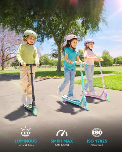 Miniatura 2 de Gyroor KS2 Kids Electric Scooter – 5 MPH Safe Speed, Foot Sensor Start, LED Lights, Adjustable Handlebar, 2 Hr Fast Charge, UL2272 Certified, Ages