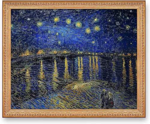 Miniatura 64 de A&T ARTWORK Noche estrellada sobre el Ródano de Vincent Van Gogh. Tamaño del marco: 36 x 30 pulgadas, tamaño de la imagen: 30 x 24 pulgadas