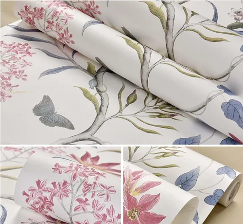 Miniatura 2 de Q QIHANG Papel tapiz retro con diseño de flores pastorales 3D de campo americano no tejido fresco 3D para dormitorio, sala de estar, fondo