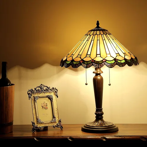 Miniatura 3 de CHLOE Lighting CH35883GG16-TL2 Inez Tiffany Style 2 Light Mission Lámpara de mesa de 16 pulgadas, pantalla única, multicolor