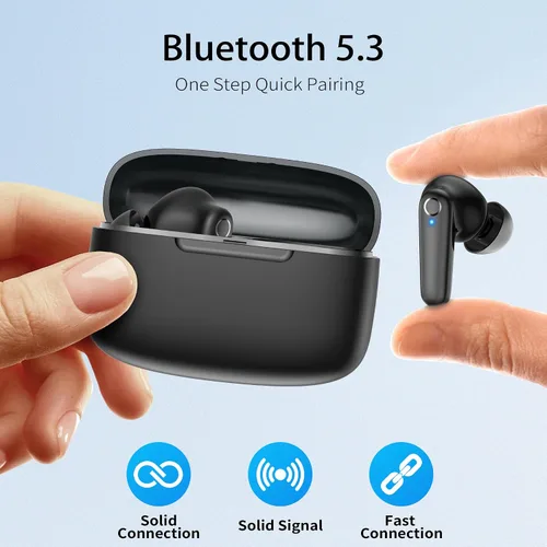Miniatura 5 de Redpepper - Auriculares inalámbricos Bluetooth 5.3 60H de tiempo de uso. Auriculares con graves profundos y llamada clara. Con micrófono Negro