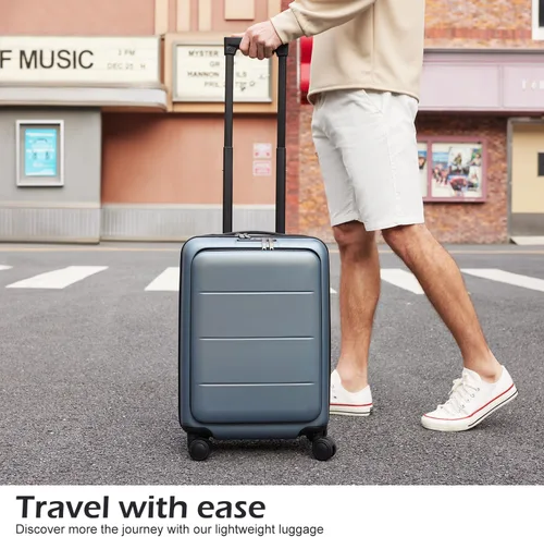Miniatura 2 de COOLIFE Maleta de equipaje conjunto de ABS+policarbonato Spinner Trolley con bolsillo, compartimento. Bolsa para fin de semana.