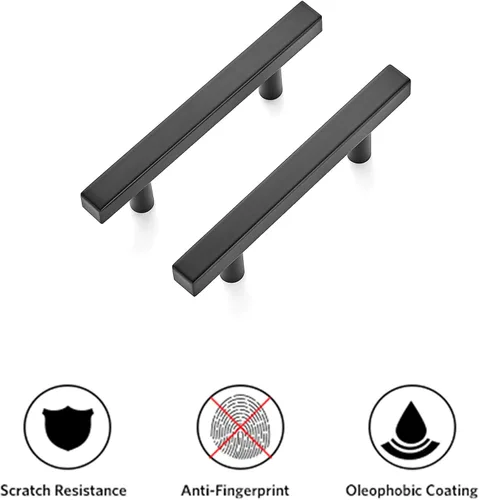 Miniatura 8 de Ravinte Paquete de 30 tiradores cuadrados de 5 pulgadas de acero inoxidable negro mate para cajones de cocina, manijas de gabinete de 5 pulgadas