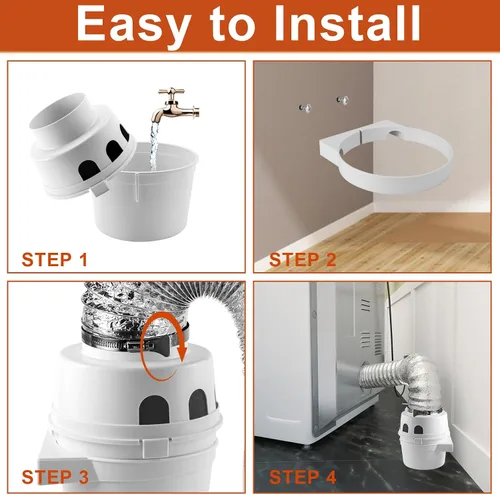Miniatura 7 de Kit de ventilación para secadora interior Cenipar TDIDVKZW con filtro 3 en 1 y conducto de manguera Proflex de 4 pulgadas por 5 pies para secadoras