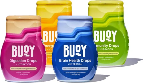 Buoy Paquete variado de gotas de electrolitos | Digestión + cerebro + energía + inmunidad | Sin azúcar, sin edulcorantes | Recomendado por dietistas